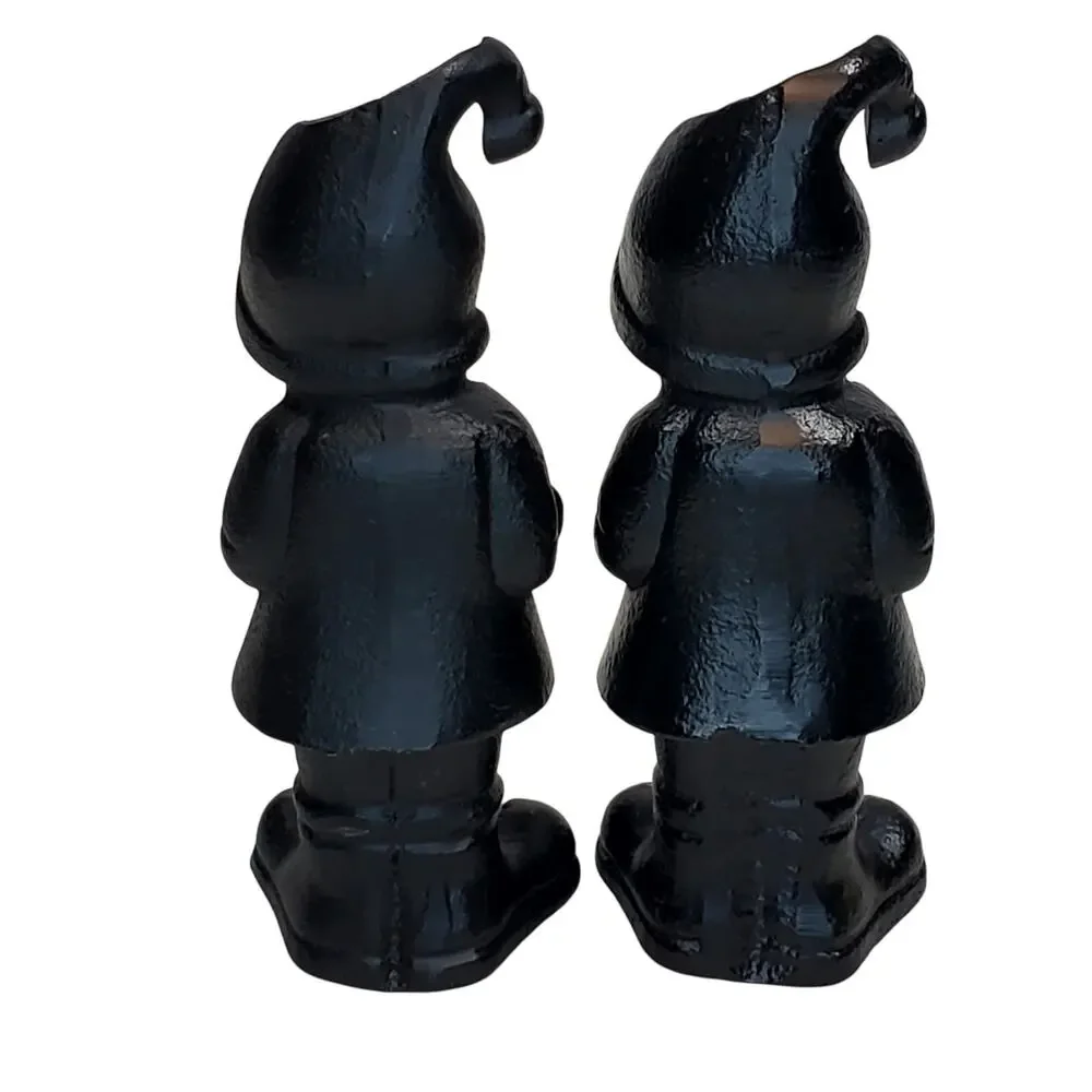 Elf Cast Iron Taper Candle Holders Crate and Barrel 5.5